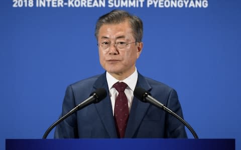 The govenrment of South Korean President Moon Jae-in is trying to find solutions to the country's aging crisis - Credit: Ed Jones/AFP
