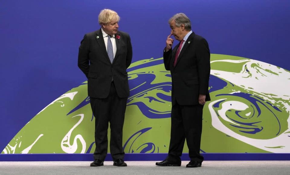 Prime Minister Boris Johnson spoke with United Nations secretary-general Antonio Guterres about the situation in Ukraine (Alastair Grant/PA) (PA Wire)