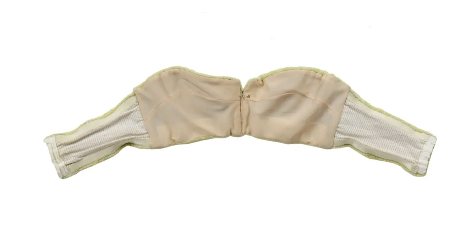 The famous bra Barbara Windsor wore in Carry on Camping is up for sale. (Kerry Taylor Auctions/PA)