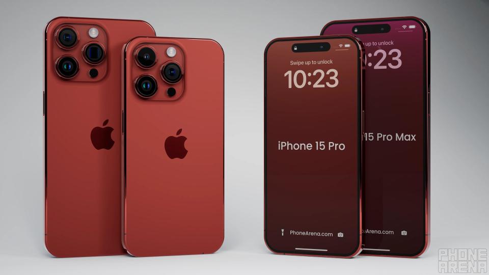iPhone 15 Pro將加入1款新的「Deep Red」酒紅色。（圖／翻攝自Phonearena官網）