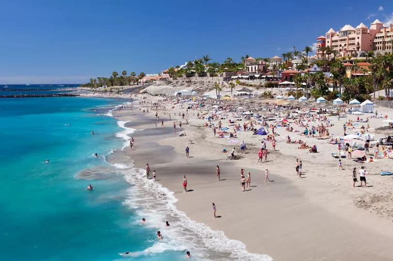 Playa del Duque beach at Costa Adeje, Tenerife, Canary Islands, Spain