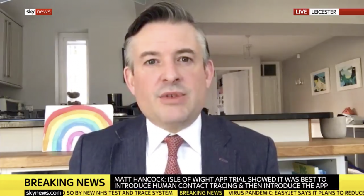 Jonathan Ashworth on Sky News: Sky News/Twitter