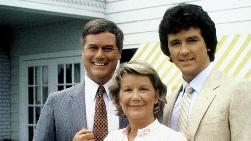 Larry Hagman, Barbara Bel Geddes and Patrick Duffy in Dallas