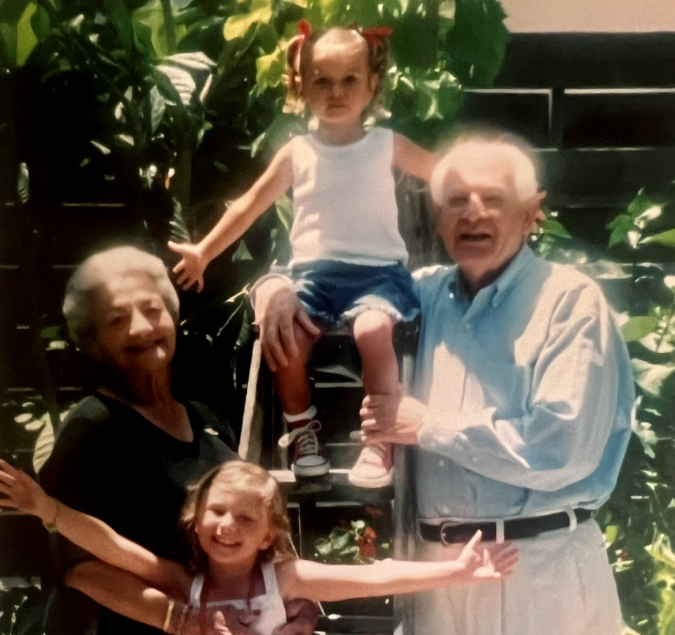 Clockwise from top: The author’s sister, Maddie Haddad, the author’s grandfather, Sabah Al-Hadad, the author and the author’s grandmother, Samira Atiya Al-Hadad. Catie Haddad