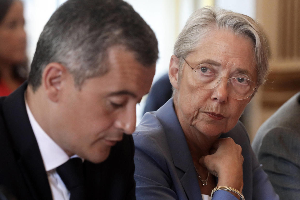 Élisabeth Borne et Gérald Darmanin lors d’une réunion à Matignon le 30 juin. (illustration) 