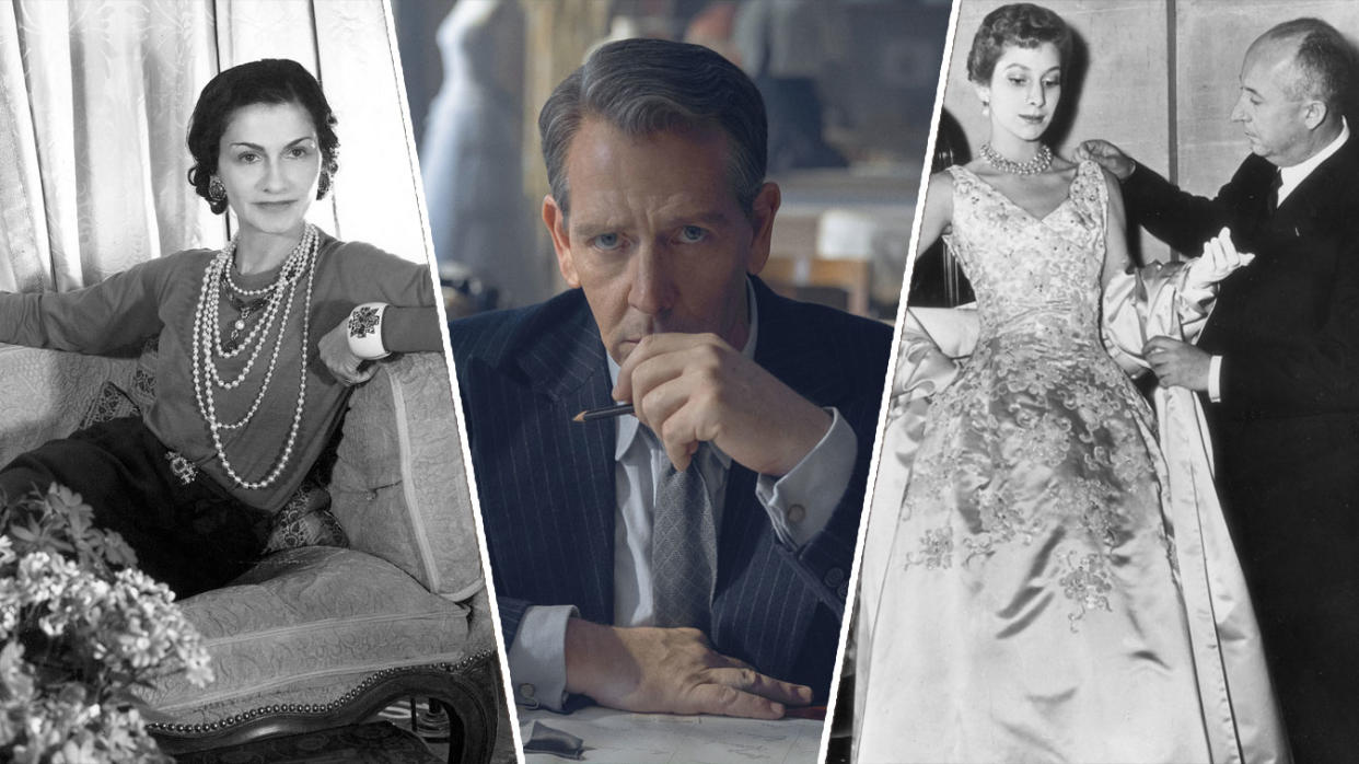 The New Look explores the lives of key figures from the fashion industry, like Christian Dior (right) and Coco Chanel (left), during and after World War II. (Apple TV+/PA Images)