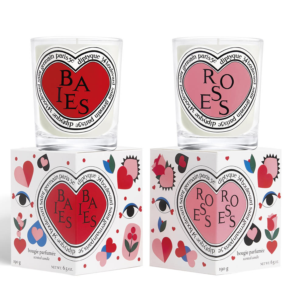 <p>Diptyque, 120 € les 2</p><br><a href="https://www.diptyqueparis.com/fr_fr/p/duo-baies-et-roses-bougies-classiques-edition-saint-valentin.html" rel="nofollow noopener" target="_blank" data-ylk="slk:Acheter;elm:context_link;itc:0;sec:content-canvas" class="link ">Acheter</a>