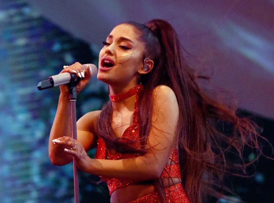 Ariana Grande takes the stage while headlining 2019 Coachella Valley Music and Arts Festival. (Photo: Getty Editorial)
