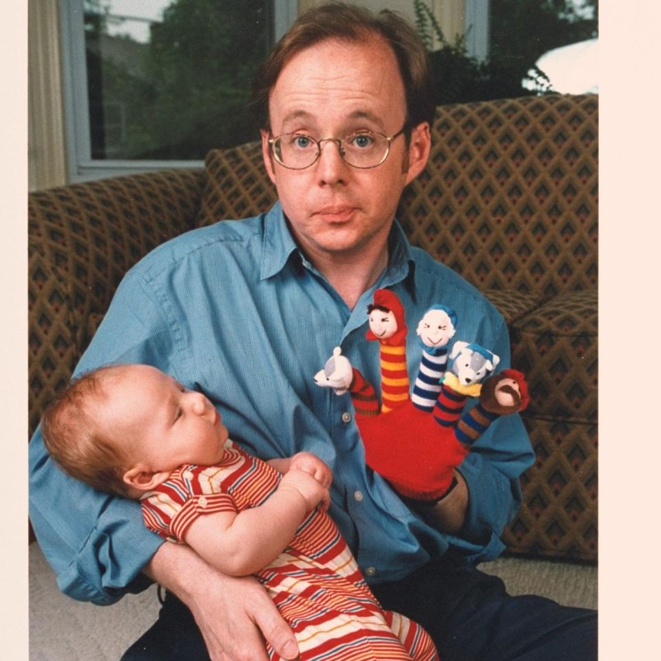 Author James Finn Garner with his son Liam - Steve Kagan/Getty Images