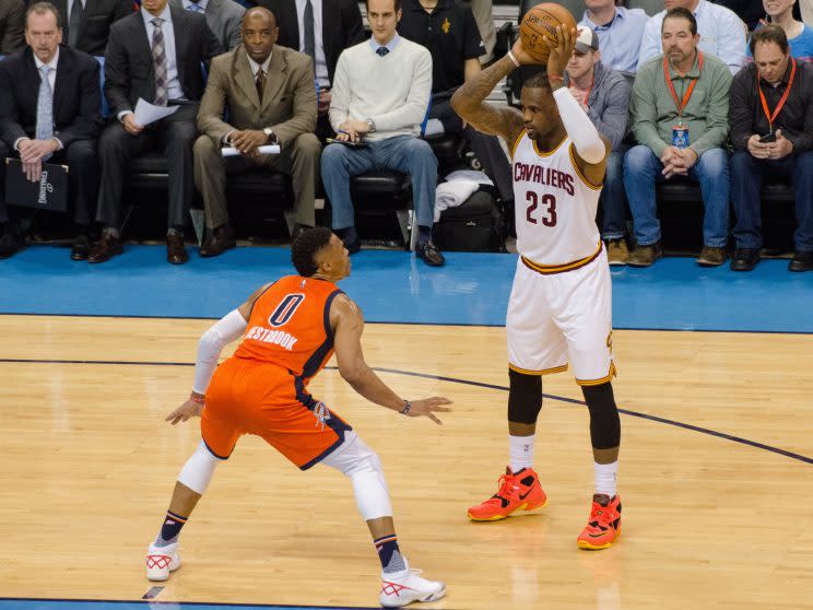 It appears LeBron James will test free agency in 2018, and Russell Westbrook could join him on the open market. (Getty)