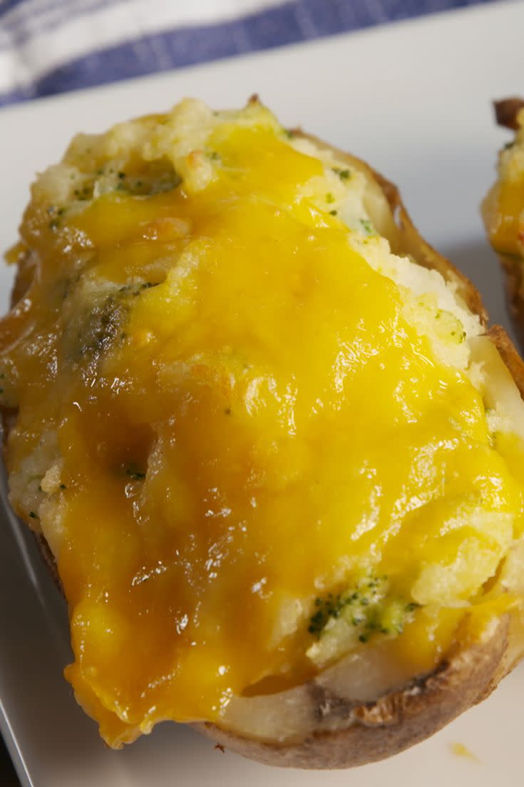 <p>Step aside, bacon. These decadent potatoes prove that broccoli is the ultimate flavor bomb.</p><p>Get the recipe from <a href="https://www.delish.com/cooking/recipe-ideas/recipes/a50118/broccoli-cheddar-twice-baked-potatoes-recipe/" rel="nofollow noopener" target="_blank" data-ylk="slk:Delish;elm:context_link;itc:0;sec:content-canvas" class="link ">Delish</a>.</p>