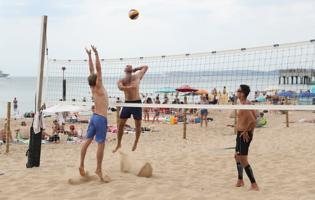 Volleyball on Boscombe beach 