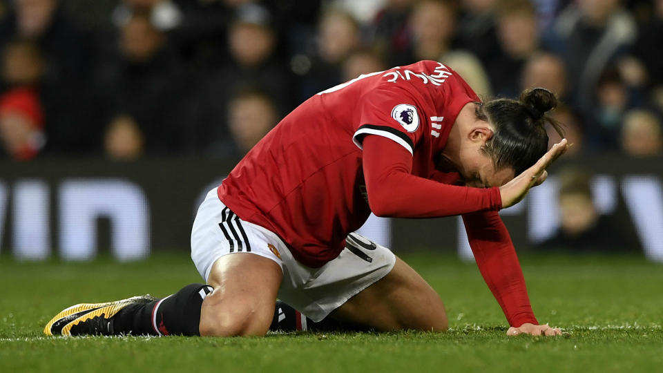 Zlatan Ibrahimovic was taken off at half-time against Burnley in his first Premier League start of the season.