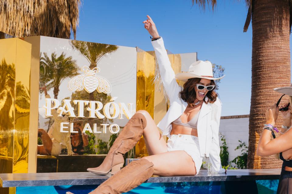 Polly Brindle of the show "Selling the OC" kicks off Stagecoach weekend with PATRÓN EL ALTO at the Gallery Desert House on Friday, April 27, 2024 in Indio, Calif.