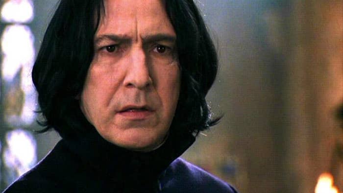 Alan Rickman as Snape in "Harry Potter"