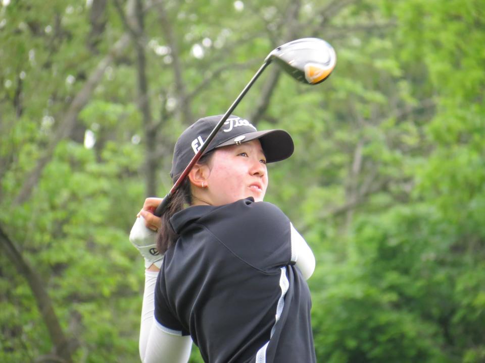 Sarah Shao was among a quartet from Wardlaw-Hartridge to shoot in the 70s and help the Middlesex County school repeat as titlist at the 21st NJSIAA Girls Golf Championship at Raritan Valley CC in Bridgewater on Monday, May 16, 2022.