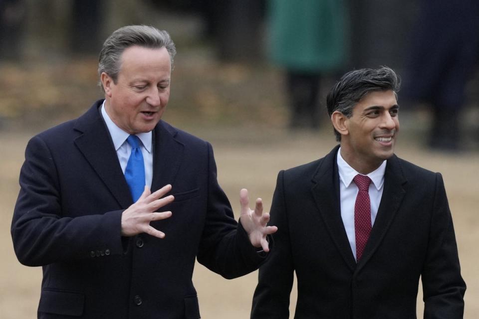 Lord Cameron said Rishi Sunak is ‘absolutely right’ to wait and hold a general election this autumn (PA Wire)