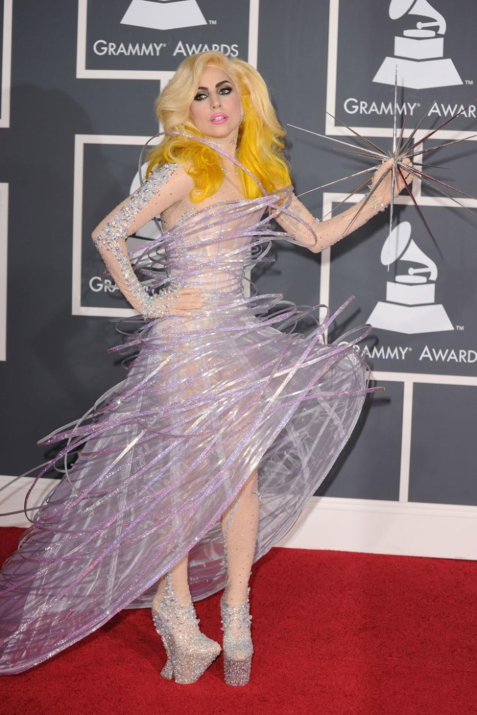 <p>Between the spikes and the shoes, Gaga should have won an award just for making it down the red carpet without impaling herself. </p>