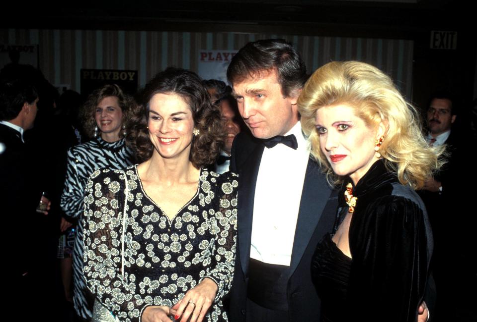 <p><em>Playboy</em> president and CEO Christie Hefner, poses for a photo with Donald Trump and his wife, Ivana, during the 35th anniversary party for <em>Playboy</em> in New York City, Dec. 1, 1988. (Photo: John Barrett/Globe Photos/ZumaPress.com) </p>