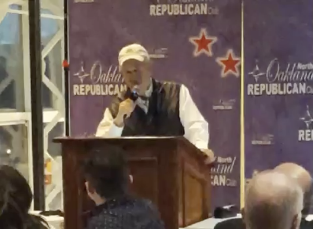 <p>Michigan GOP chair Ron Weiser is caught on video calling female Democrats ‘witches’ and joking about ‘assassination’</p> (Facebook)