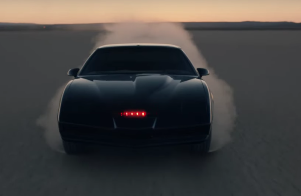 <p>Nicknamed "KITT," the Pontiac with a mind of its own gets into a some parking-lot drama in the ad.</p>