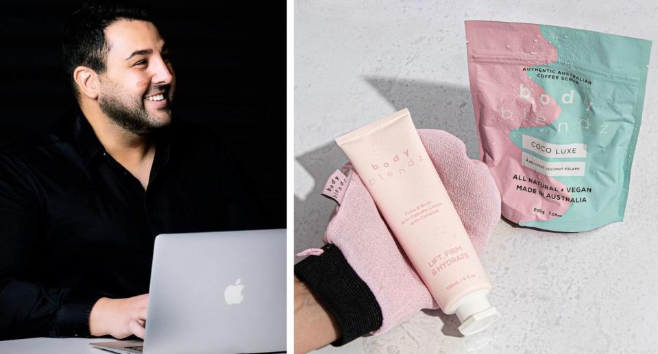 Theo Ikosidekas and Coco Luxe Coffee Scrub