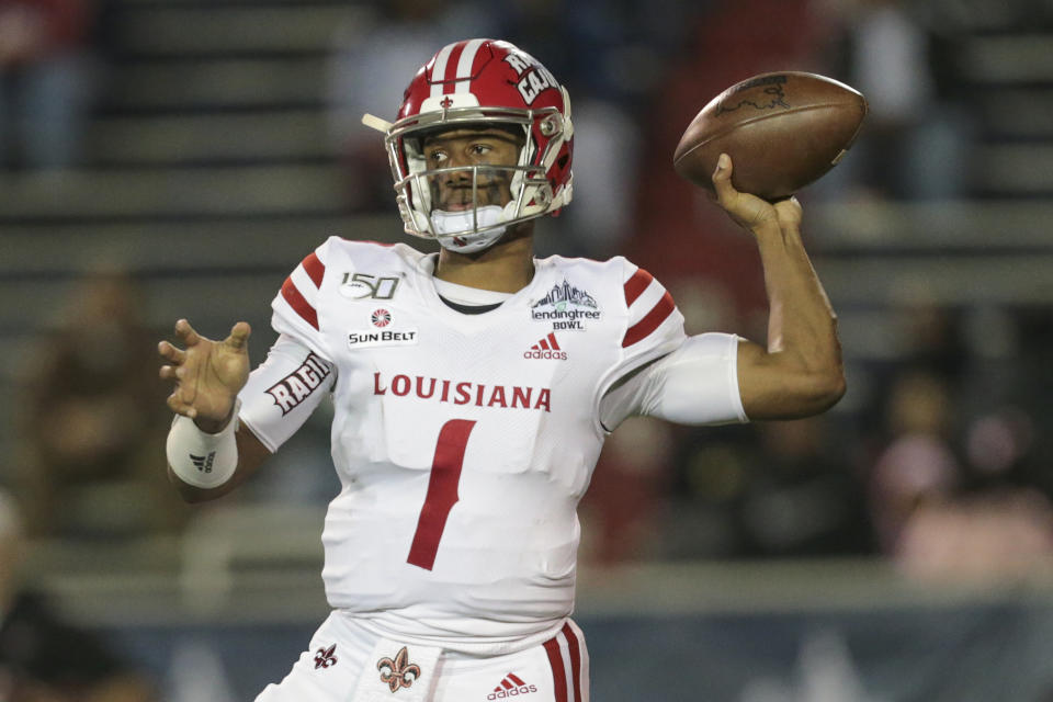 Louisiana QB Levi Lewis is an unorthodox but fascinating player. (Photo by Bobby McDuffie/Icon Sportswire via Getty Images)