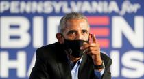 Former U.S. President Obama campaigns on behalf of Democratic presidential nominee Joe Biden in Philadelphia, Pennsylvania