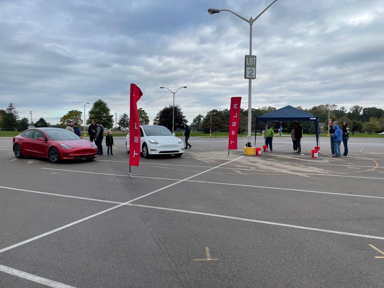 Tesla offered attendees at a previous Monroe County Community College electric vehicle show a chance to test drive their electric cars. Another EV show will take place April 27 at MCCC.