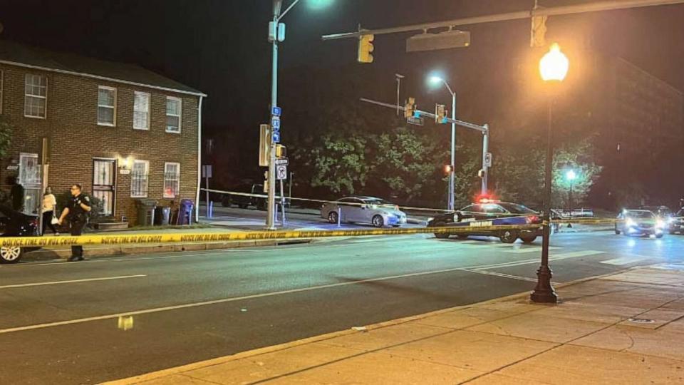 PHOTO: A 12-year-old was shot near Dunbar High School during the school's first football game of the season, on Sept. 1, 2023, in Baltimore, Md. (Ashley McDowell/WMAR)