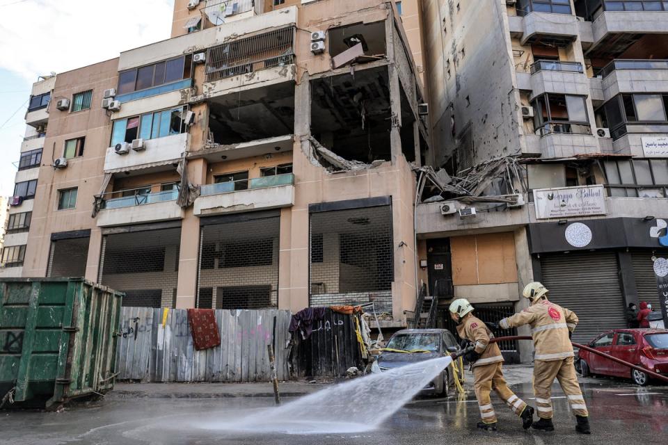 The apartment building struck by a drone to kill top Hamas political leader Saleh al-Arouri (Getty)