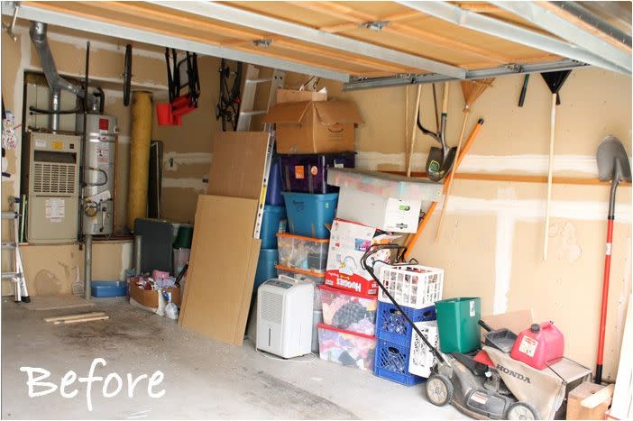 Before: Junky Garage Clutter