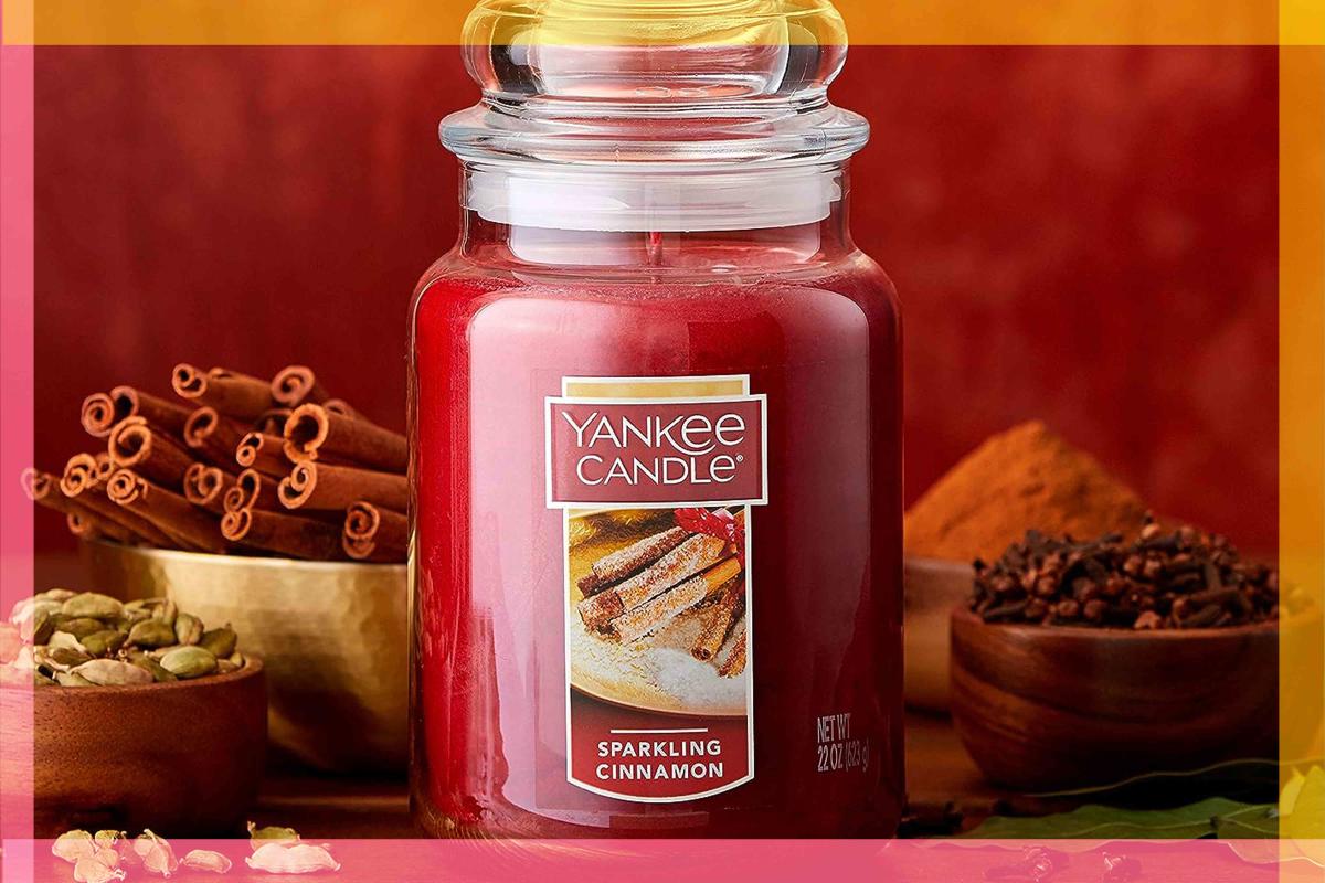 Yankee Candle Large Jar Scented Candle, Sparkling Cinnamon, Up to 150 Hours  Burn Time