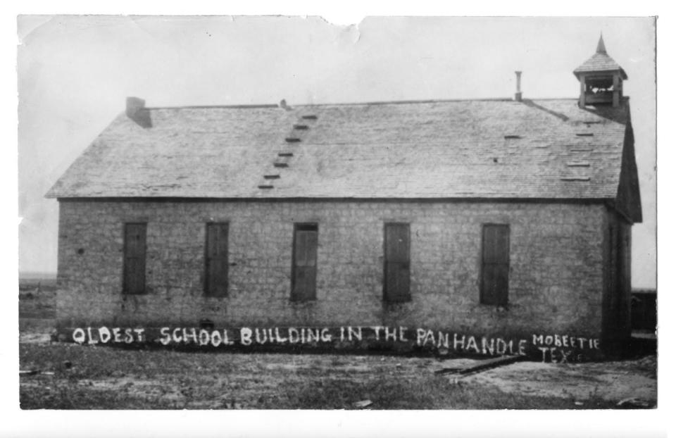 Old Mobeetie Schoolhouse, circa 1880.