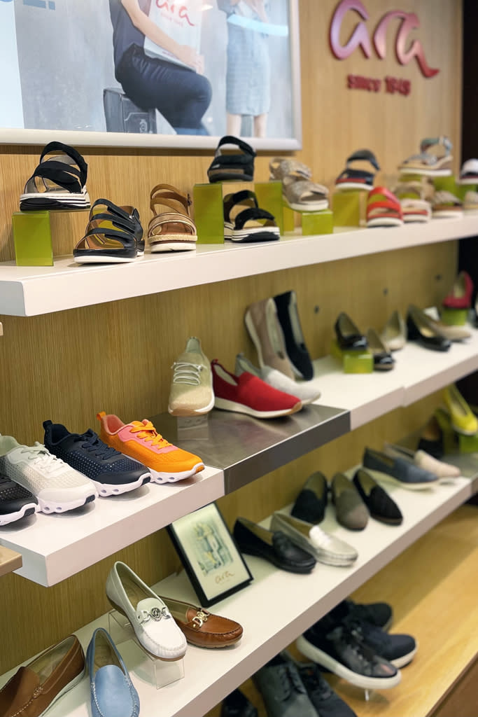 Ara styles on display at Harrys Shoes in New York. - Credit: Courtesy of Ara