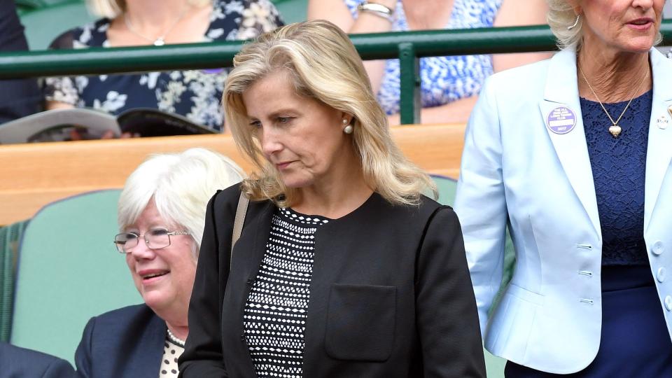 Sophie in stands at Wimbledon 