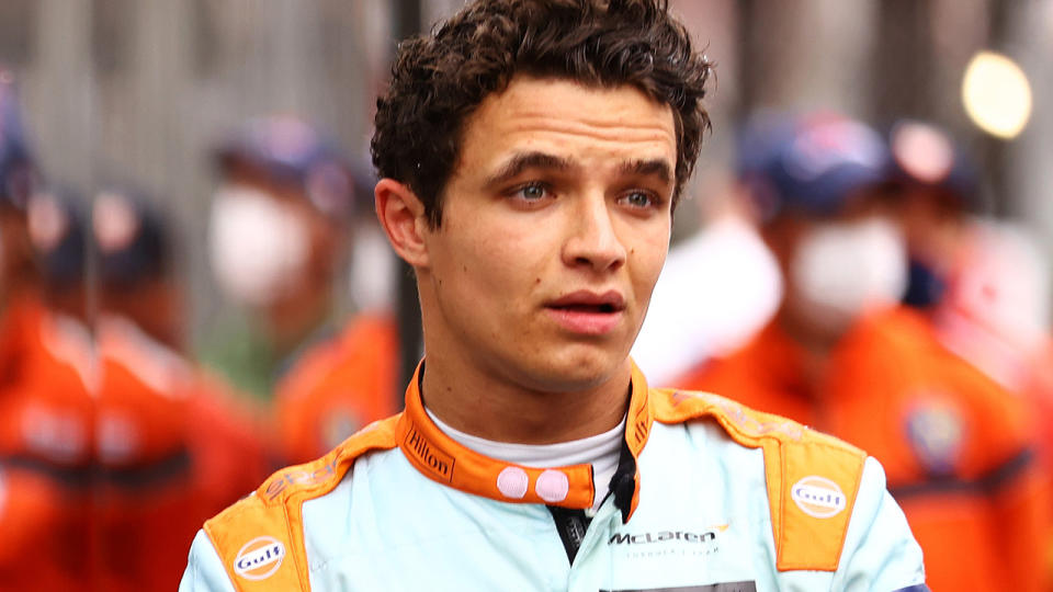 Lando Norris rejected suggestions he was mocking teammate Daniel Ricciardo when he waved has he lapped his teammate during the Monaco GP. (Photo by Bryn Lennon/Getty Images)