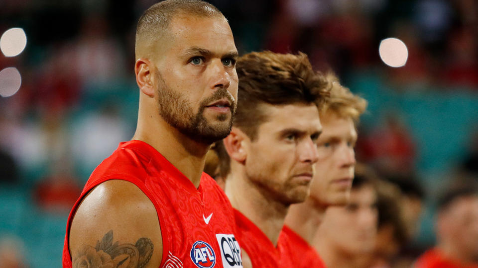 Buddy Franklin will miss Sydney's showdown against Melbourne this weekend after his one-match ban for striking was upheld. (Photo by Dylan Burns/AFL Photos via Getty Images)