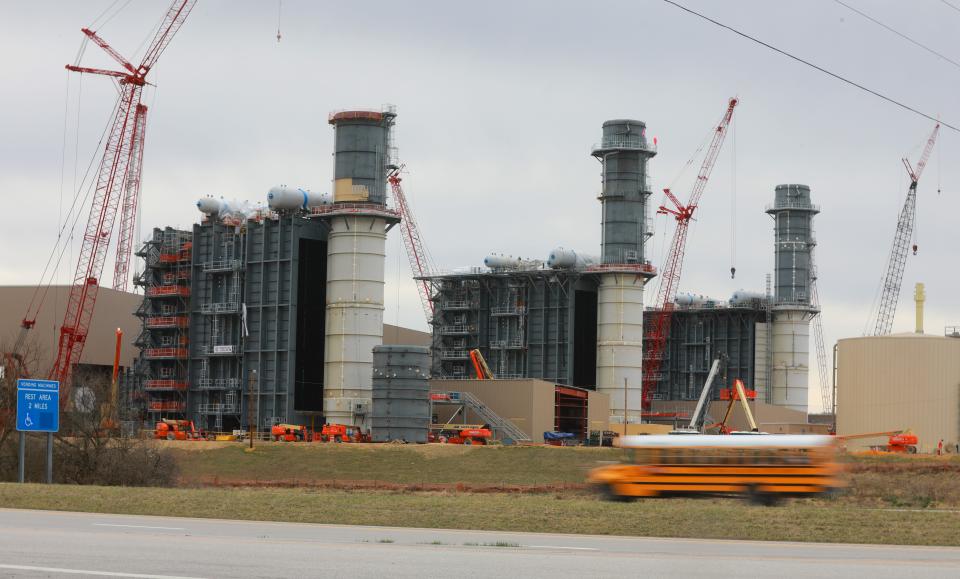 The $1.6 billion Guersney Power Station, a natural gas power plant in Guernsey County along I-77 near Byesville.