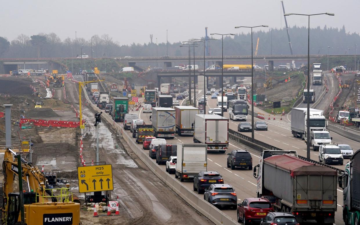 Junction 10 of the M25 in Surrey is being shut in both directions