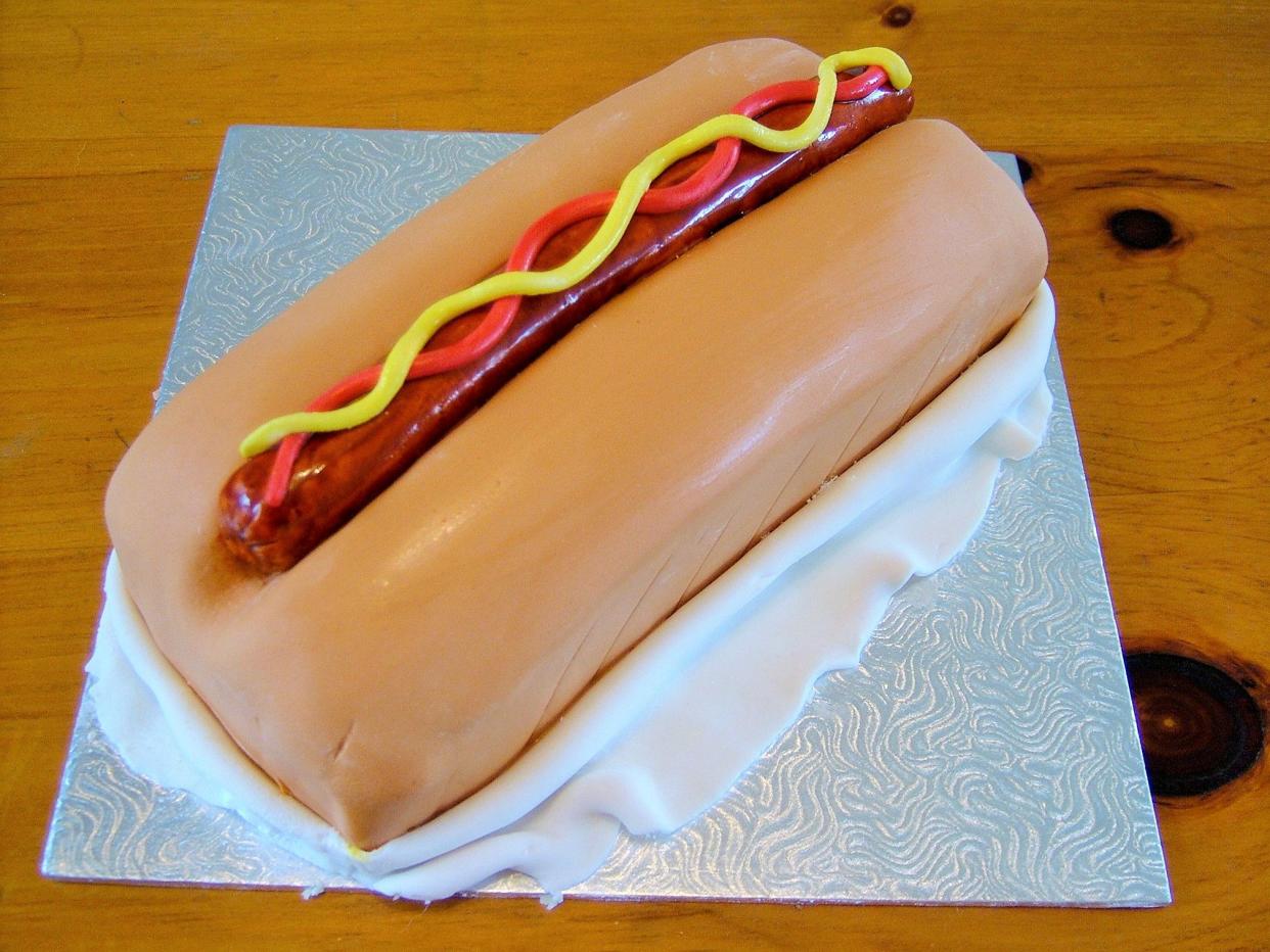 Hot dog birthday cake