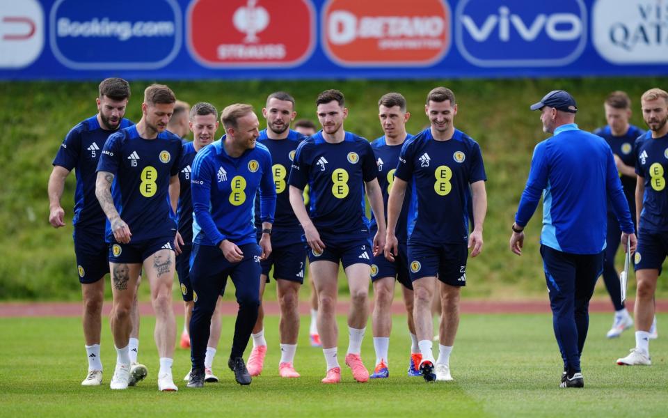 Scotland players in training on Sunday