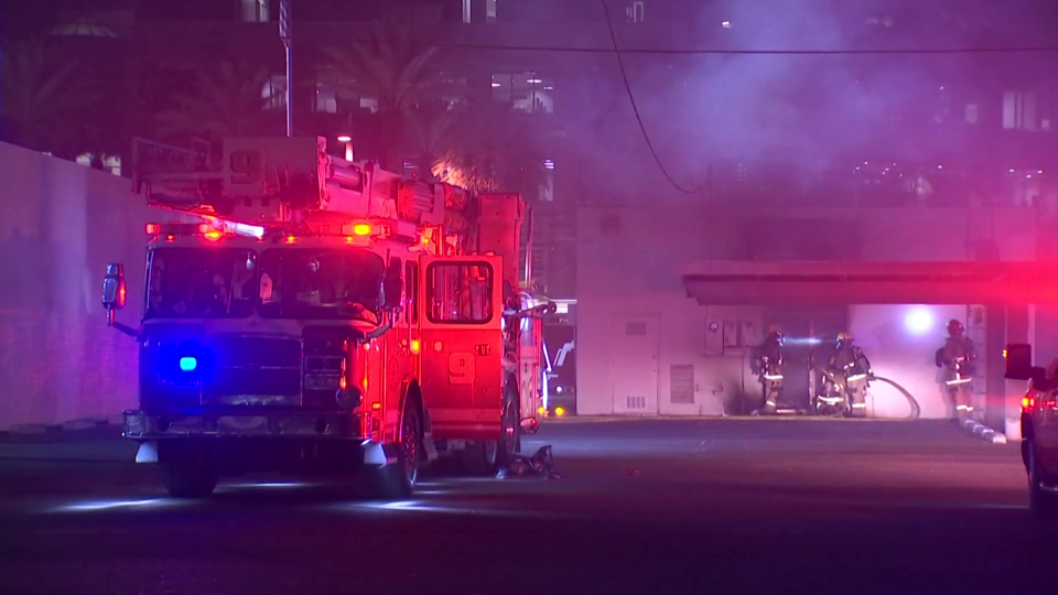 Firefighters respond to a fire at the Arizona Democratic Party headquarters early on Friday, July 24, 2020. / Credit: CBS affiliate KPHO-TV