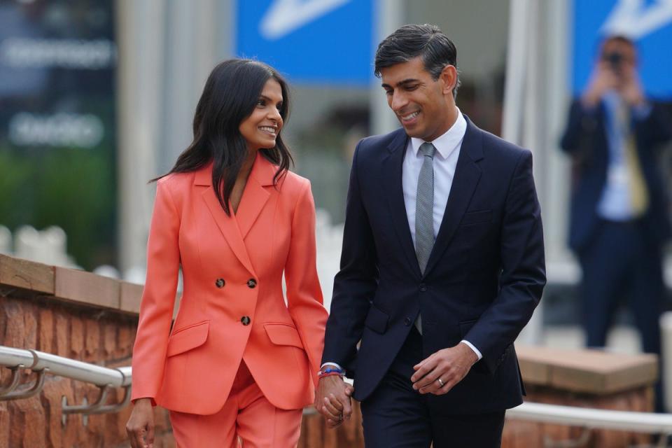 Prime Minister Rishi Sunak and wife Akshata Murty (PA Wire)