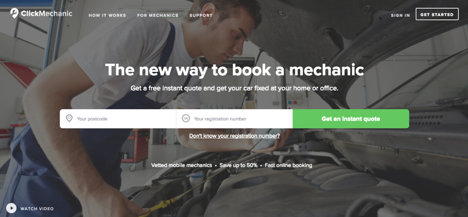 clickmechanic homepage