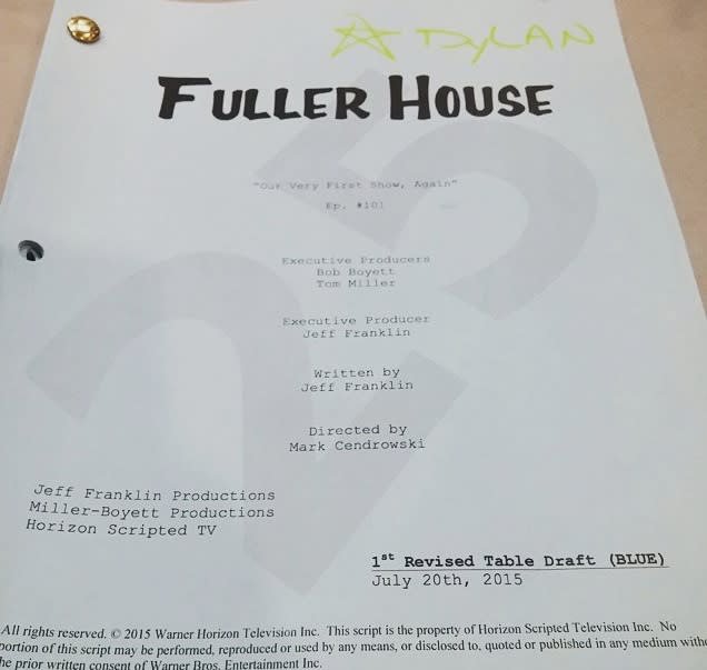 Filming has begun for the highly-anticipated <em>Fuller House</em>, and it looks like the storylines are continuing to evolve. Candace Cameron Bure -- who reprises her role as D.J. Tanner in the Netflix series -- revealed that the revival's previously planned premise of D.J. as a recently-widowed mother-of-two with a third child on the way has been scrapped. <strong>WATCH: Which <em>Fuller House </em>Star Broke Down in Tears on Set?</strong> "She's actually not pregnant anymore," Bure told <em>The Hollywood Reporter</em>. "The baby's been born. We didn't start it off quite so heavy, so some more time has passed than they originally intended. In the original series, patriarch Danny Tanner (Bob Saget) was left widowed with three young children, including D.J., after his wife was killed by a drunk driver. Danny's brother-in-law, Uncle Jesse (John Stamos), and best friend, Joey (Dave Coulier), move into his home to help him take care of his daughters. Even with the change, <em>Fuller House</em>, retains a similar set-up, with D.J.'s sister Stephanie (Jodie Sweetin) and bestie Kimmy Gilbert (Andrea Barber) moving into the Tanner home. "It is tragedy that starts off the show, which was like the original <em>Full House</em>, but the themes are always heartfelt," Bure said. "It's always a situation you can always learn something from. Tonally, it will feel the same as the original <em>Full House</em>, which is heartfelt and funny and family friendly, but it's current. It's today's time." <strong>WATCH: Candace Cameron Bure Reacts to John Stamos' Rehab Stint</strong> As more about D.J. as <em>Fuller House</em>'s central character is revealed, her life as a mother and widow appears to be significant to the stories they'll be telling, as does her departed husband's life. If you're expecting to see D.J.'s high school boyfriend Steve (Scott Weinger) as the role of her husband, however, you're out of luck. Bure did, however, reveal that Weinger will make an appearance on the show. "Rest assured, Steve is not dead," the 39-year-old actress said. So who is D.J.'s husband? "You'll learn little bits about him throughout the show, just like you did on the original <em>Full House</em> [with Danny's wife]," Bure explained. "Whether they'll have flashback scenes or anything like that, I have no idea, but we talk about him because you have to. When that happens and you have children, it’s something you have to discuss and discuss those emotions and the healing from it and how to move on." Fine, we can wait! Steve won't be the only familiar face making an appearance on the reboot. The majority of the original cast will be returning in some capacity for the 13-episode revival, including Saget, Stamos, Coulier and Lori Loughlin. In fact, the actress known as Aunt Becky recently celebrated her 51st birthday on the <em>Fuller House</em> set. <strong>WATCH: Candace Cameron Bure Talks <em>The View</em> Rumors</strong> The only ones not returning -- at the moment at least -- are Mary-Kate and Ashley Olsen, though there is still some hope. "The Olsen twins are teetering on whether or not they'll be around," Ted Sarandos, Netflix's chief content officer, said Tuesday during the summer TCA press tour. At least one pair of twins will definitely be back. All grown-up Blake and Dylan Tuomy-Wilhoit, who played Jesse and Becky's sons in the original series, have returned, and Dylan even shared a script from the Netflix series on Instagram. Instagram We'll take all of the new storyline information and fun photos that we can get! What's life like on the <em>Fuller House</em> set? Get a sneak peek in the video below.