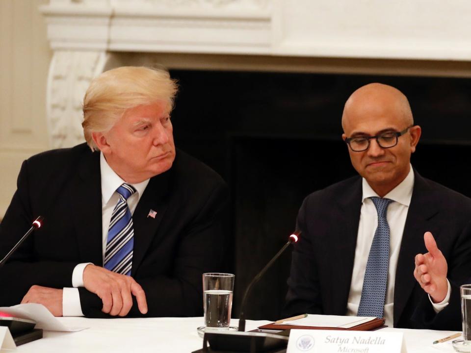 Jeff Bezos Donald Trump Satya Nadella