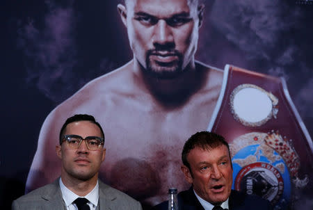 Boxing - Anthony Joshua & Joseph Parker Press Conference - London, Britain - March 27, 2018 Joseph Parker and trainer Kevin Barry during the press conference Action Images via Reuters/Andrew Couldridge