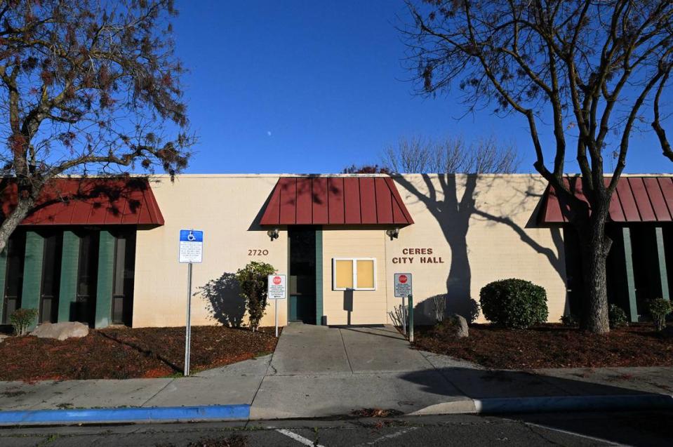 Ceres City Hall on Second Street in Ceres, Calif., Friday, Dec. 22, 2023.