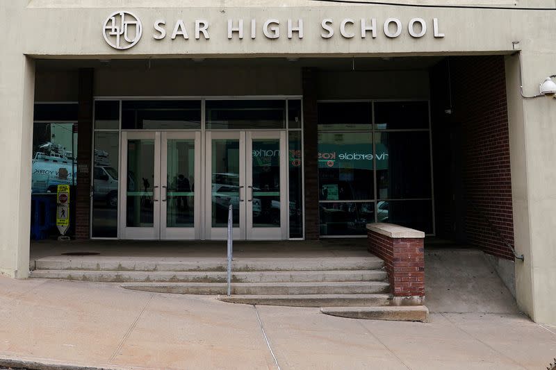 FILE PHOTO: SAR High School which has been shut down due to Coronavirus is pictured in the Bronx borough of New York City
